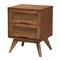 Baxton Studio Melora Mid-Century Modern Walnut Brown Finished Wood and Rattan Twin Size 5-Piece Bedroom Set 241-11178-11179-11298-11298-11299-11300-ZORO - alternate 7